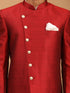 Vastramay Men's Maroon Indo Western Combo Set